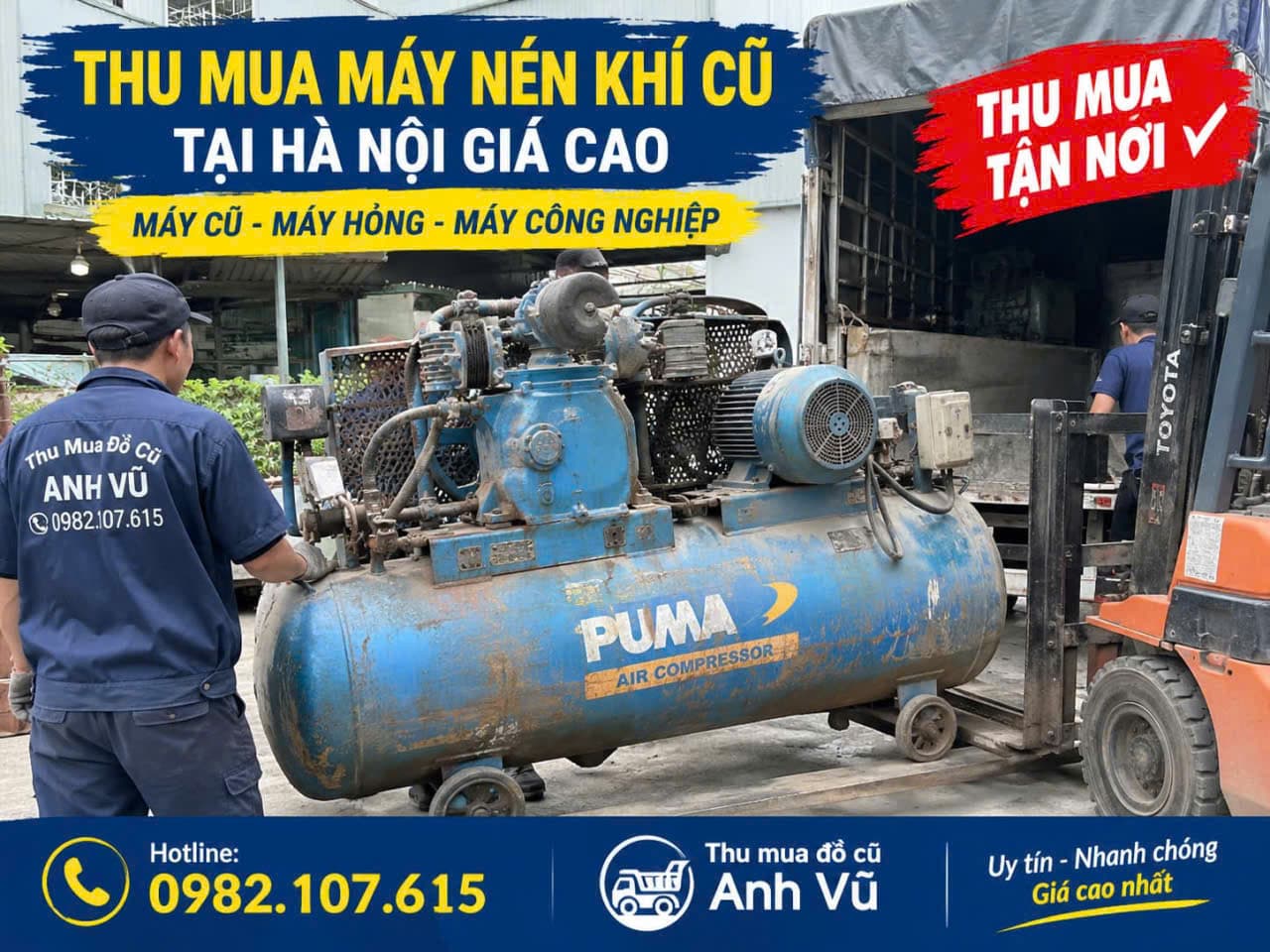 Thu mua máy nén khí cũ Hà Nội